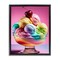 Stupell Industries Rainbow Hued Sundae Dessert Floating Frame Design by Tabz Jones